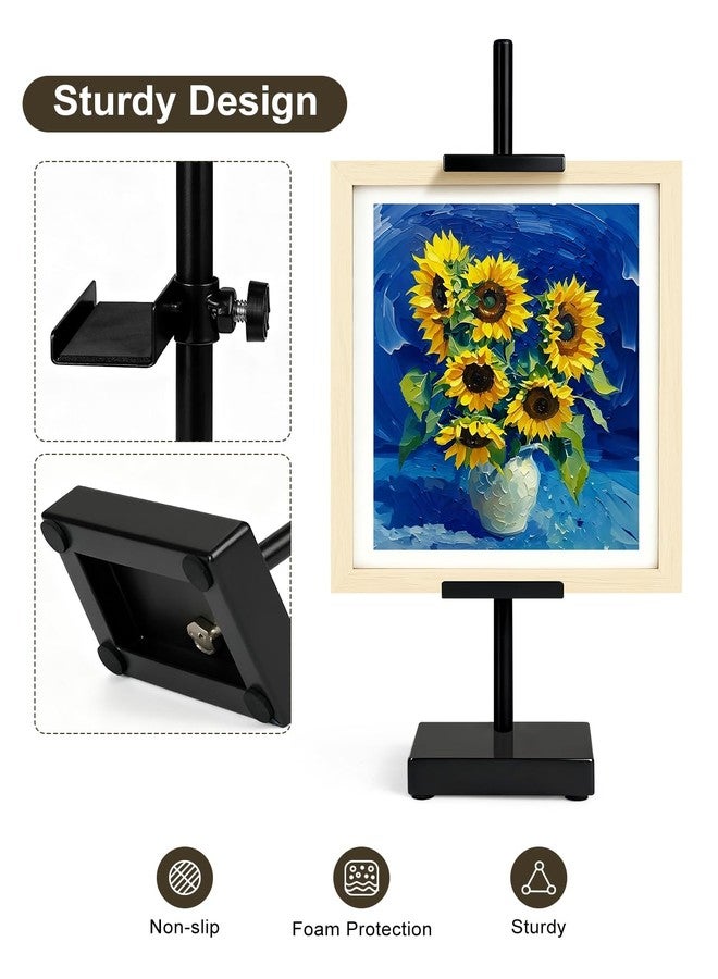Victawks Adjustable Tabletop Easel Stand, Picture Easels for Display Up to 17" H, Black Metal Picture Frame Holder Stand Table for Art, Photo (1 Pack) - Image 3